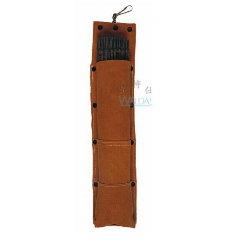 威特仕焊接電焊防護(hù)金黃色皮焊枝袋鎢針袋工具袋44-2110